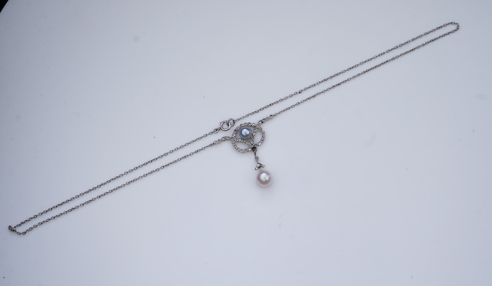 A Belle Epoque pearl and diamond pendant, early 20th century